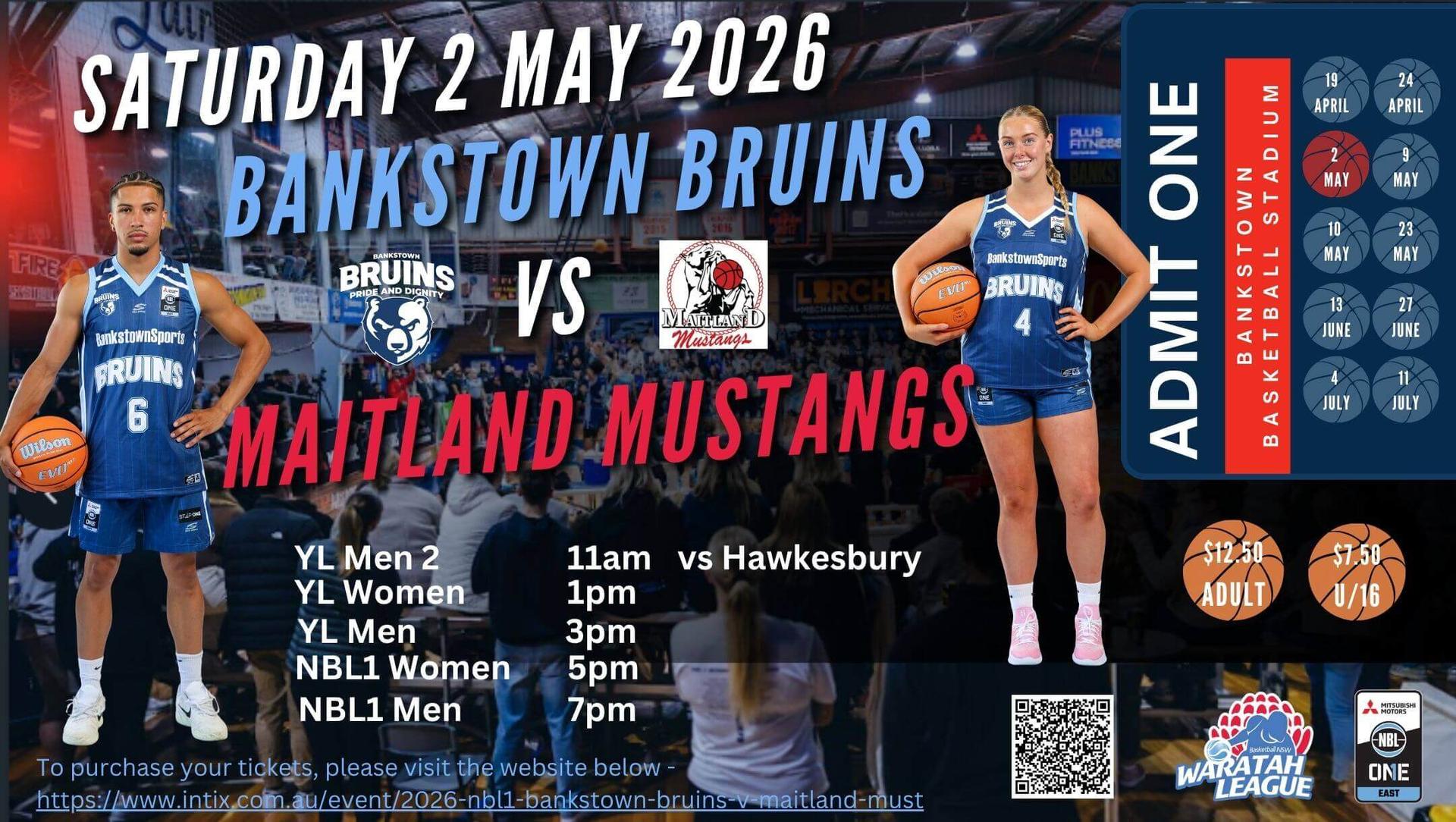 2026 NBL1 Bankstown Bruins v Maitland Mustangs