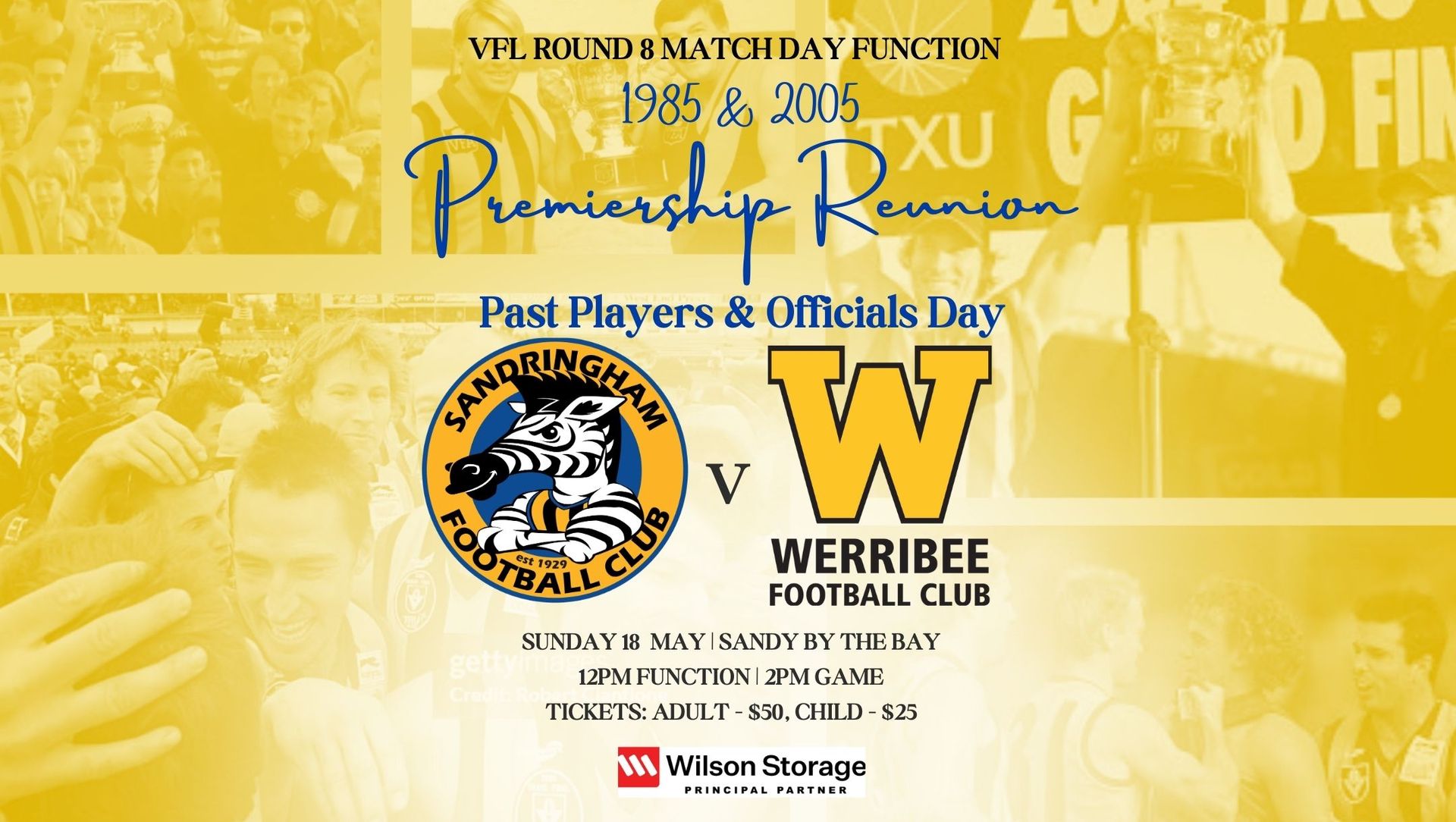 Sandringham Football Club 1985 & 2005 Premiership Reunion Sandringham Football Club 1985 & 2005 Premiership Reunion