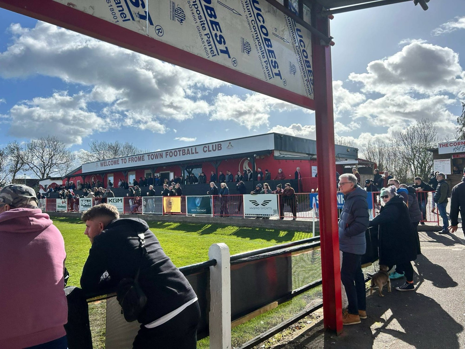Fans along the rail at Frome Town FC