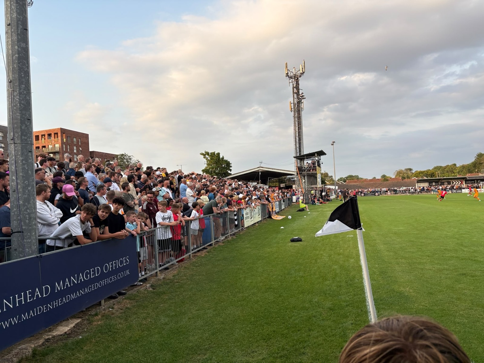 Maidenhead United fans packed along the rail at York Road
